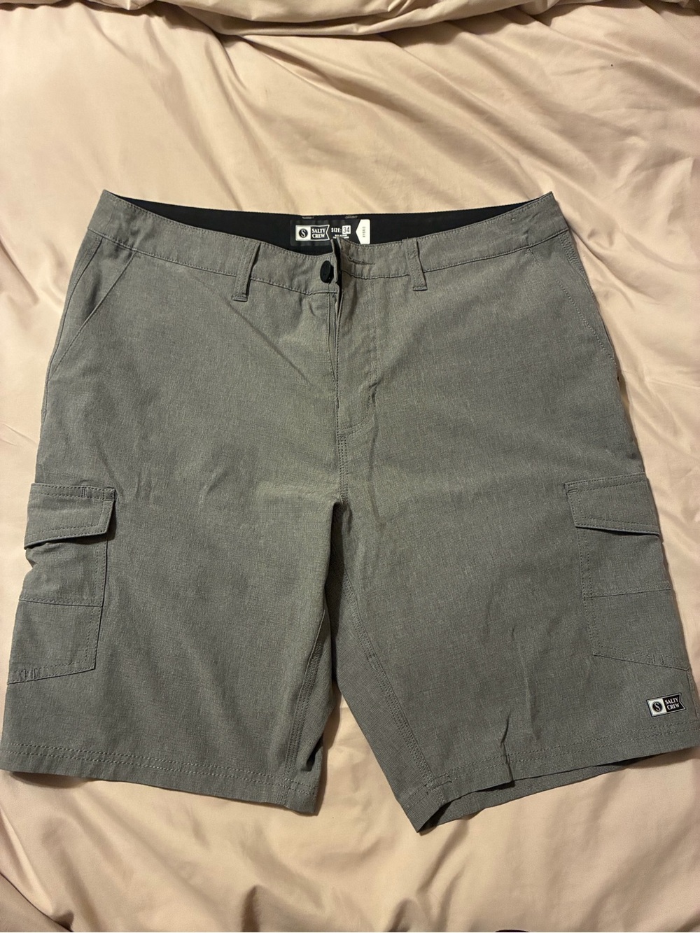 Salty Crew Gray Cargo Shorts - Olive Gray